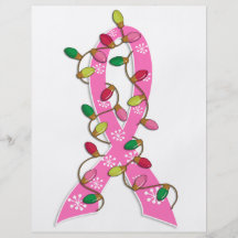 Breast Cancer Christmas Lights Ribbon Full Color Flyer