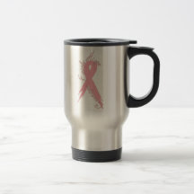 Breast Cancer Courage Faith & Hope Travel Mug 