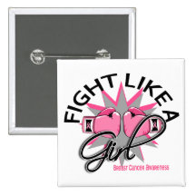 Breast Cancer Fight Like A Girl 12.3 Pinback Button