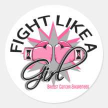 Breast Cancer Fight Like A Girl 12.3 Round Sticker