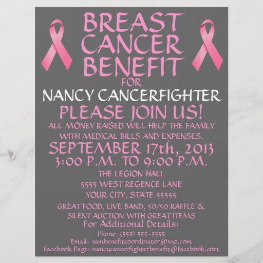 Cancer Benefit Fundraiser Flyer Template Pictures To Pin On Pinterest Pinsdaddy Breast Cancer Fundraiser Flyer Templates Free