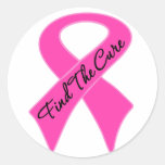 Breast Cancer Find The Cure Round Stickers