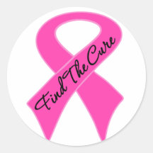 Breast Cancer Find The Cure Round Stickers