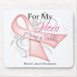 Breast Cancer For My Hero I Wear a Ribbon Mousepads