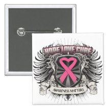Breast Cancer Hope Love Cure Pinback Button