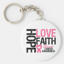 Breast Cancer Hope Love Faith Key Chain