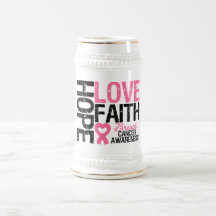 Breast Cancer Hope Love Faith Mugs