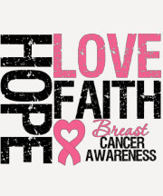Breast Cancer Hope Love Faith T-shirt