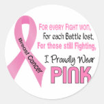 Breast Cancer I Proudly Wear Pink 1 Round Sticker