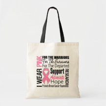 Breast Cancer I Wear Pink Ribbon TRIBUTE Bags