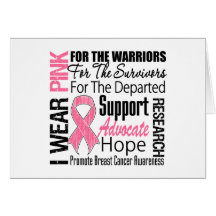 Breast Cancer I Wear Pink Ribbon TRIBUTE Cards