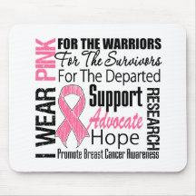 Breast Cancer I Wear Pink Ribbon TRIBUTE Mouse Pad