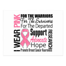 Breast Cancer I Wear Pink Ribbon TRIBUTE Postcards