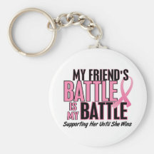 Breast Cancer My BATTLE TOO 1 Friend Keychain