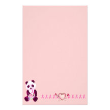 Breast Cancer Panda Bear Stationery