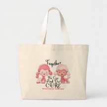 Breast Cancer Pink Poodles Together 2 Canvas Bag