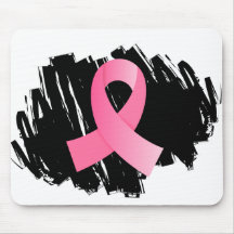 Breast Cancer Pink Ribbon With Scribble Mouse Pad