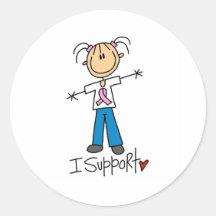 Breast Cancer Support Round Sticker