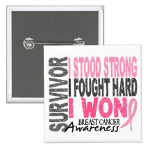 Breast Cancer Survivor 4 Pinback Buttons