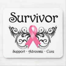 Breast Cancer Survivor Floral Deco Mousepad