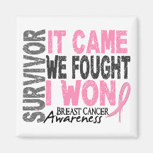 Breast Cancer Survivor It Came We Fought I Won Magnets