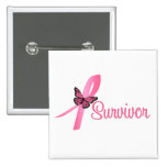 Breast Cancer Survivor Ribbon Button
