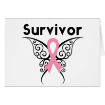 Breast Cancer Survivor Tribal Butterfly Card