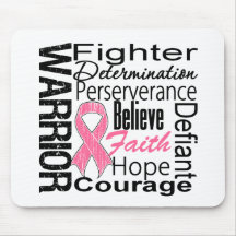 Breast Cancer Warrior Collage Mouse Pads