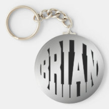 BRIAN - SILVER TEXT KEYCHAIN