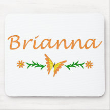 Brianna (Orange Butterfly) Mousemat