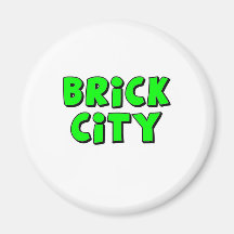 Brick City by Customise My Minifig Fridge Magnet