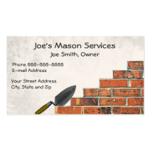 Brick Mason Masonry Business Card