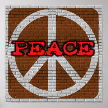 Brick Wall Peace T-shirts and Gifts Print