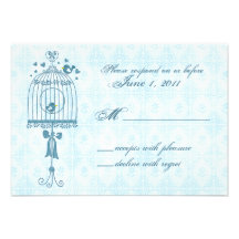 Bridal Bird Cage RSVP Repy Card Custom Announcement