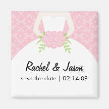 Bridal Gown | Save the Date Fridge Magnet