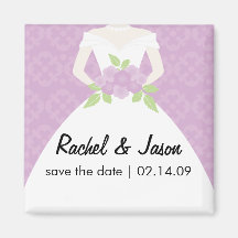Bridal Gown | Save the Date Fridge Magnet
