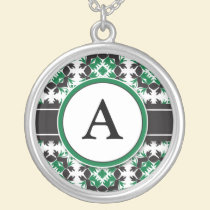 Bridal Party Gift - Monogram Pendant (green) necklaces
