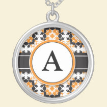 Bridal Party Gift - Monogram Pendant (orange) necklaces