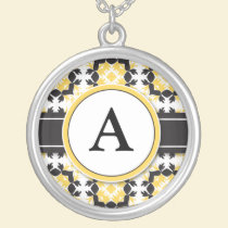 Bridal Party Gift - Monogram Pendant (yellow) necklaces