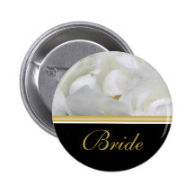 Bridal party name tags rose elegant gold black pin
