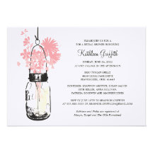 Bridal Showe Wildflowers & Mason Jar Announcements