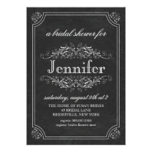 Bridal Shower | Chalk Board Theme Bridal Shower Personalized Invites