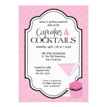 Bridal Shower Cupcakes and Cocktails Personalised Invite