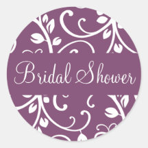 Bridal Shower Floral Vine Envelope Sticker Seal