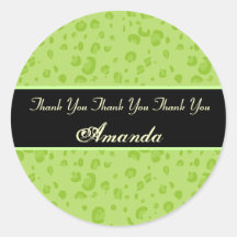 Bridal Shower Lime Green Leopard Confetti Sticker