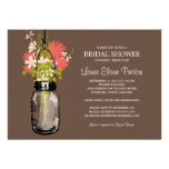 Bridal Shower Mason Jar and Wildflowers Personalised Announcements