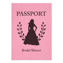 Bridal Shower Passport Personalized Invites