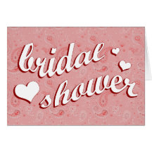 bridal shower : Pink Paisley : Card