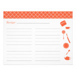 Bridal Shower Recipe Card - Orange Custom Announcement