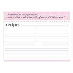 Bridal Shower Recipe Card Post Card